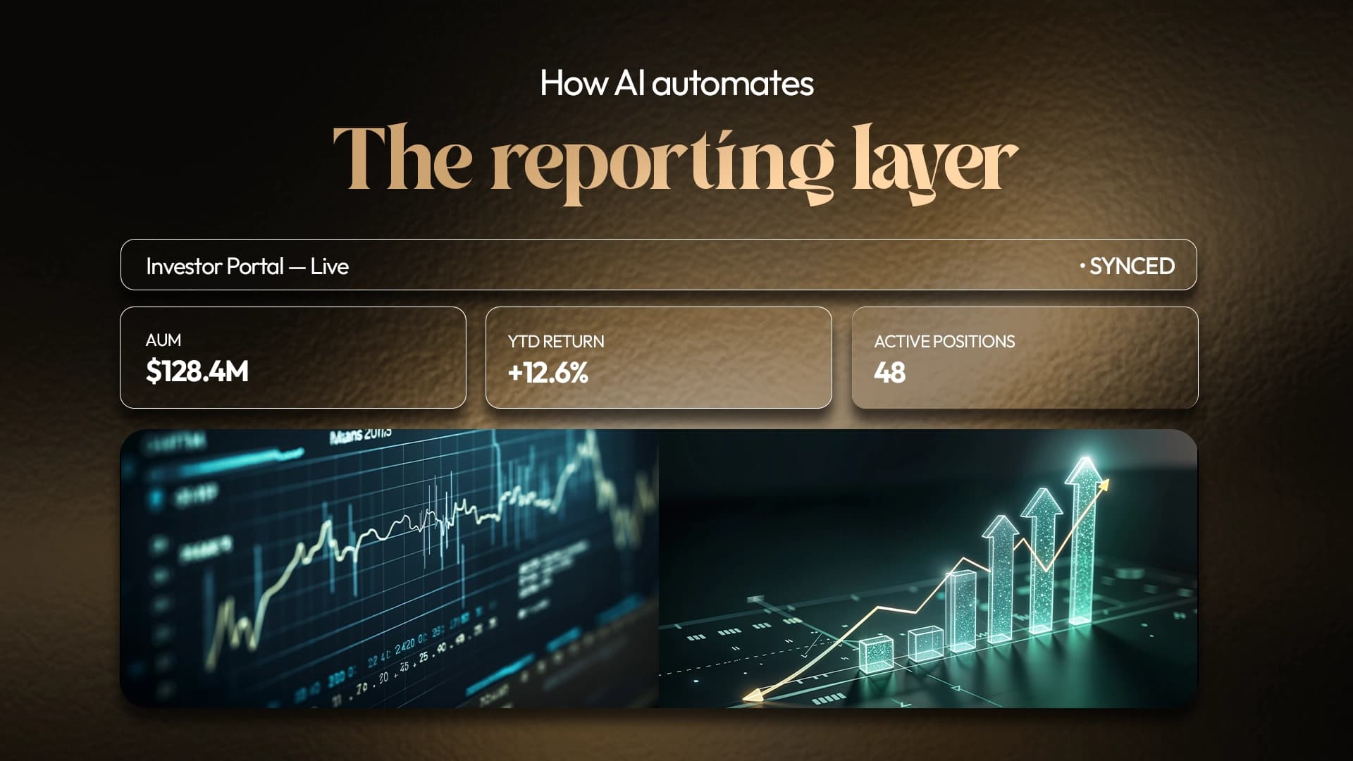 Mockup of a live investor dashboard